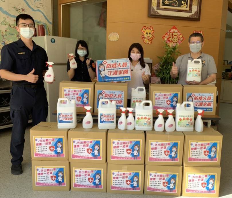 守護家園人人有責  台中市議員吳瓊華捐贈抗菌液支援前線