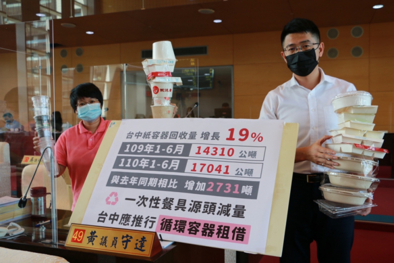 疫情與限水影響造成今年全台灣一次性餐盒使用量暴增  台中市議員黃守達、張玉嬿要求環保局宣導與政策雙管齊下  疫情下也能兼顧環保