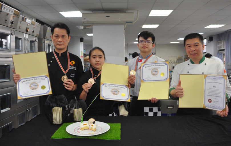 ﹁2021年加拿大國際餐飲大賽，中州餐廚系師生獲三金。（照片中州提供）