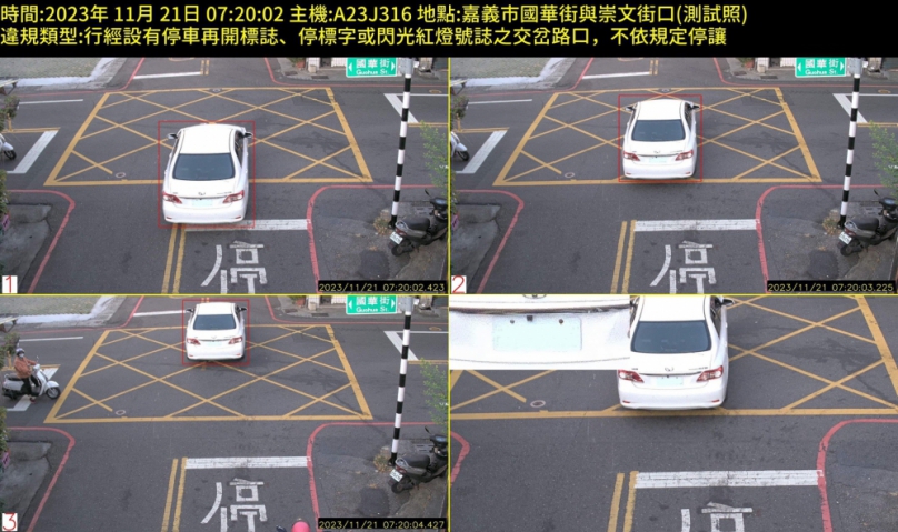 今天停讓沒  嘉市國華街與崇文街口「停車再開」新科技執法  一個月曾高達一萬餘件違規