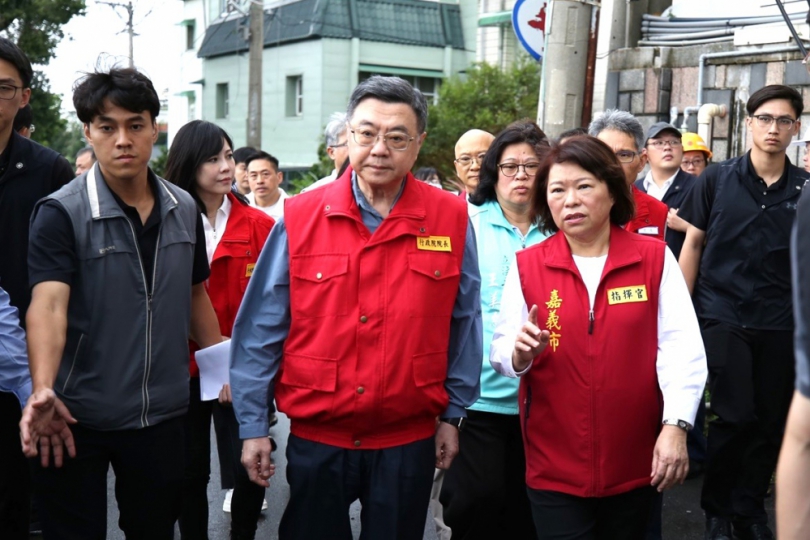 丹娜絲重創嘉義市 行政院長卓榮泰南下視察 市長黃敏惠盼中央多給予關注支援 盡速恢復所有電力！