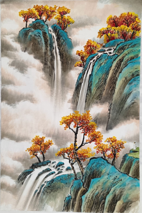 在南投縣政府文化局日月展覽室舉辦「觀山.聽水-黃健評水墨師生聯展」