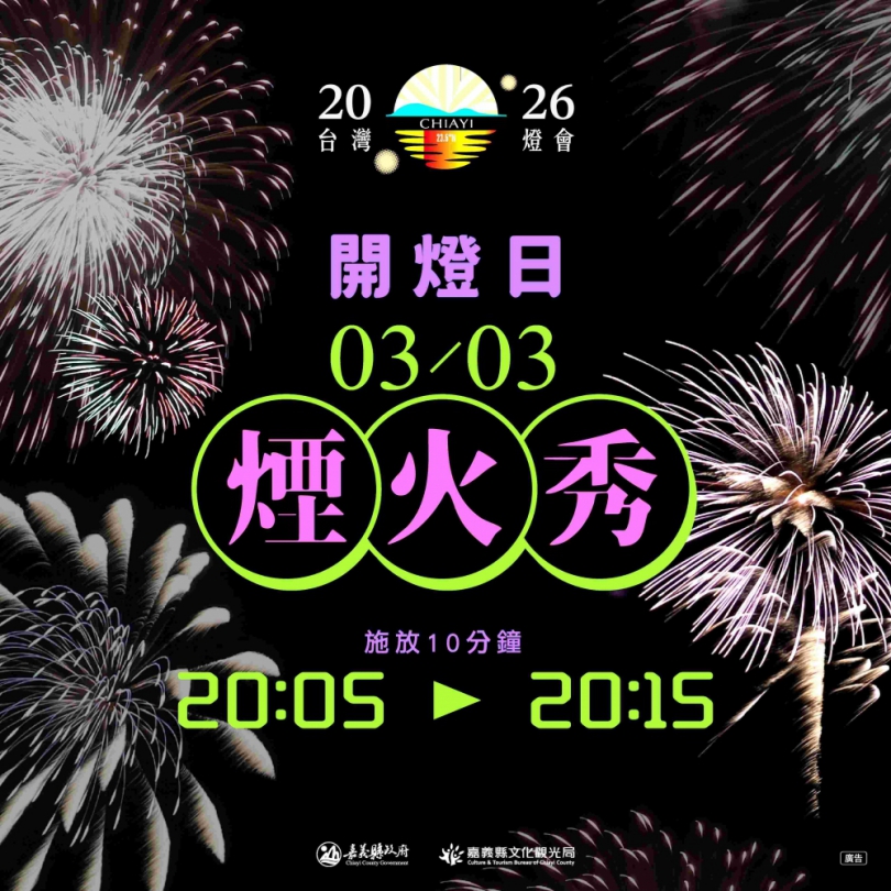 「2026台灣燈會在嘉義」3/3開幕 絢爛高空煙火秀將點亮故宮大道夜空！