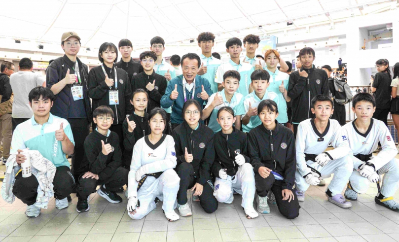 全中運跆拳道賽事 嘉義縣長翁章梁等人到場關心 勉勵選手全力爭取佳績!