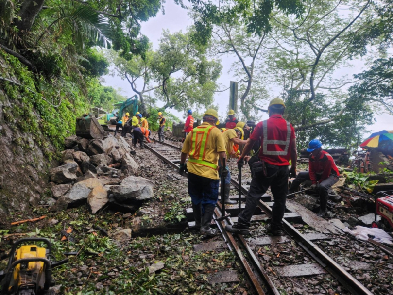 豪雨又造成林鐵兩處土石崩落 連日搶修完成 阿里山林鐵6月13日本線恢復營運