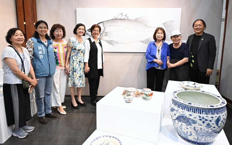 「夫藏妻畫」劉峰松、翁金珠聯展登場。(照片縣府提供)