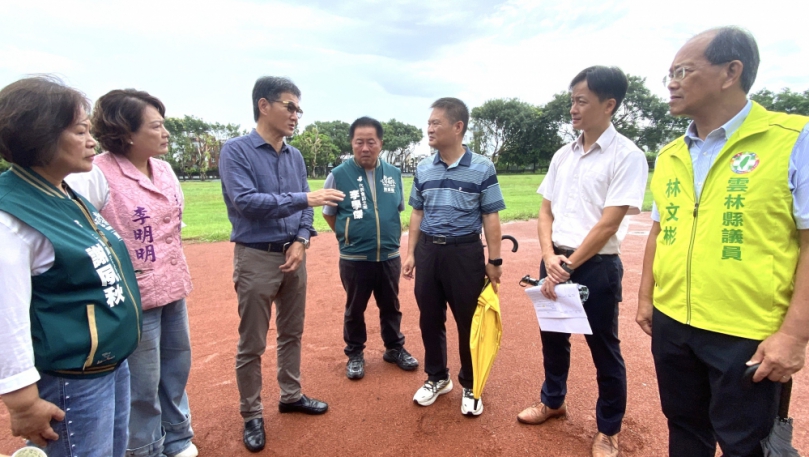 雲林立委劉建國為改善雲林校園運動環境 邀國教署會勘6校 重興國小紅土跑道獲允諾優先支持 力爭22校2.39億整建需求!