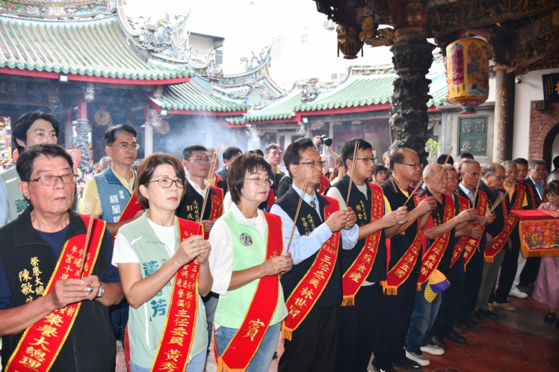 彰化南瑤宮遶境啟程祭拜。(照片市公所提供)