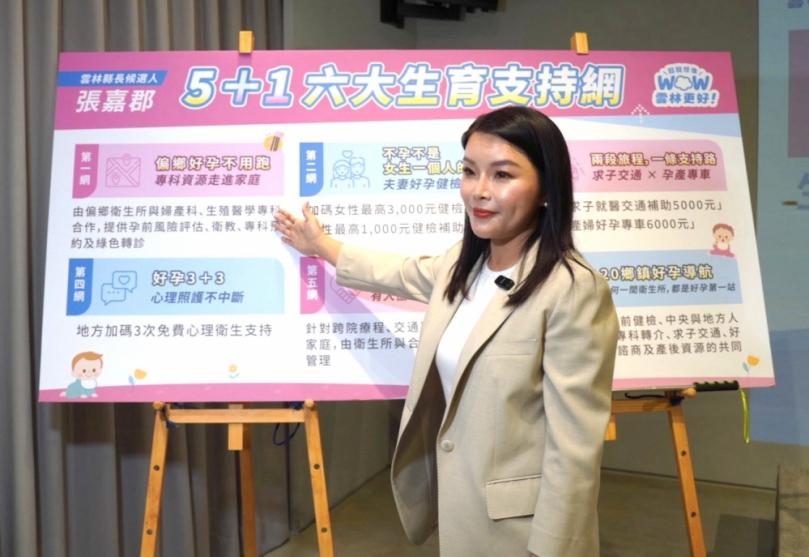 雲林縣長候選人張嘉郡合體立委陳菁徽 端出「雲林好孕+」六大生育支持網 減輕家庭生育負擔 打造「從想生到安心生」友善環境