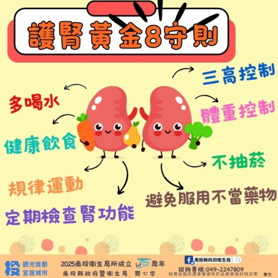 定期腎臟病篩檢 做好「護腎黃金8守則」