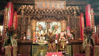 北極玄天上帝聖誕，員林衡文宮辦法會祝壽。（照片記者周為政攝）