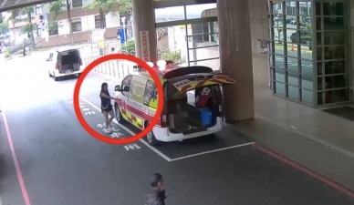 高雄救護車未熄火被偷開走警方循線逮捕