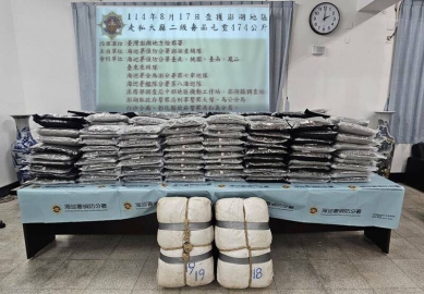 澎湖查獲快艇載運大麻走私市價14億元 海巡署偵緝分署表示，未來將持續加強毒品案件查緝，秉持「國安、治安、平安」三安政策及「追本斷源」精神，全力追查毒品幕後集團，落實行政院「新世代反毒策略2.0」溯源斷根政策，有效遏止毒品進入我國荼毒人心；呼籲民眾若有發現不法，請撥打海巡署「118」報案專線檢舉，冀盼全民齊心減少毒品危害，共創無毒家園。
