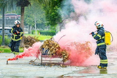 因應國慶焰火在南投　消防局實施災害搶救演練