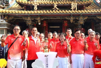 114年全國運動會聖火雲林北港朝天宮取母火 祈求媽祖保佑賽事平安順利〜