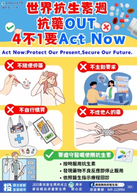 響應世界抗生素週 「抗生素用藥有智慧，4不1要最正確」
