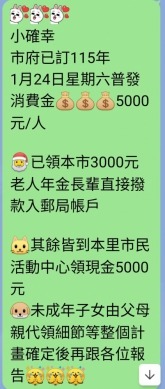 預算通過  新竹市明年普發5000元消費金