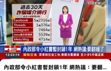 (社論)哇 涉詐問題 為何只有「小紅書被禁用1年」?