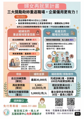 婦女再就業計畫｜三大獎勵助妳重返職場