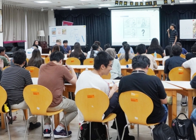 大葉舉辦國際學生「看圖說故事」比賽。（照片大葉提供）