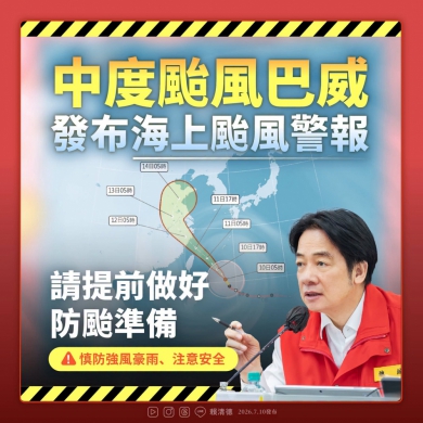 賴清德總統呼籲國人盡快完成巴威颱風防颱準備 高哲翰專文