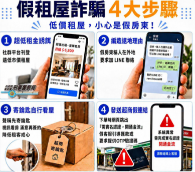 租屋詐騙驚傳一百十九件       中市警方呼籲租屋要小心