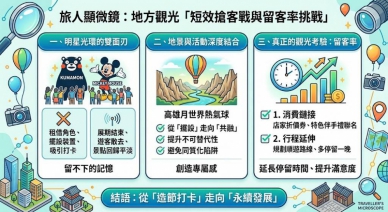 《旅人顯微鏡》 地方觀光「短效搶客戰與打造留客率」？
