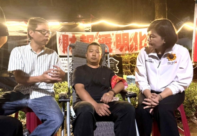 雲林縣長張麗善探視絕食抗議中的艾杰旭公司工會理事長沈全成 聆聽工會訴求 盼勞資雙方理性協商 尋求共識共創雙贏！