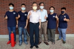 大葉工學院長李清華（左3）宣布獲消防署核可設立﹁防火管理人訓練專業機構﹂。（照片大葉提供）