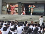 3位日本山形縣相馬樓舞娘在員林高中表演日本歌舞。（照片記者林碧珠攝）
