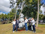 文武廟董事長張德林、縣長許淑華為文武廟「高2.8米藏六巨石龜」展揭幕