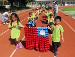 雙十國慶，秀水鄉「育民非營利幼兒園」師生國慶遊行。（照片育民提供）