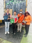 大村鄉公所發放全鄉13000戶家庭，每戶1個生廚餘桶，1個熟廚餘桶。（照片公所提供）