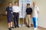 大葉校長方文昌（右2）至國訓中心探視被借調的大葉教授黃宏裕（左）。（照片大葉提供）