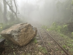 山區持續豪雨  阿里山林鐵有近13處落石與路基掏空待清理  本線（嘉義-阿里山）持續停駛