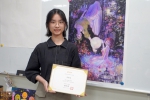 第四屆金匠獎年度競賽，大葉李韋臻同學獲數位繪畫組優獎。（照片大葉提供） 　