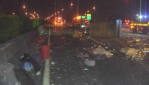 國1南下岡山段小貨車爆胎翻覆3傷送醫