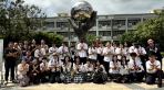 9名日本沖繩縣﹁宜野灣高校﹂師生與員林高中師生相見歡。（照片員中提供）