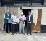 端午節前夕，彰化地檢署結合相關社福團體慰問司法保護弱勢案家。（照片彰檢提供） 　