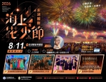 2026澎湖國際海上花火節進入倒數第3場 國際煙火最終章！阿根廷CADENACI SA 8月11日登場　南美風情點亮2026澎湖花火夏夜 除了花火節外，也推薦旅客放慢腳步，走進聚落、品嚐在地美食、探索海灣與人文景點，安排一趟更完整的深度旅行。而夏季花火熱情過後，澎湖秋冬旅遊同樣精彩，今年11月也將再度辦理「澎湖大行軍」，串聯跨海大橋、軍事文化體驗及在地特色美食，邀請旅客從盛夏一路玩到秋冬，感受澎湖四季不同的旅遊魅力。