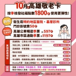 高市敬老卡10/1起3大措施